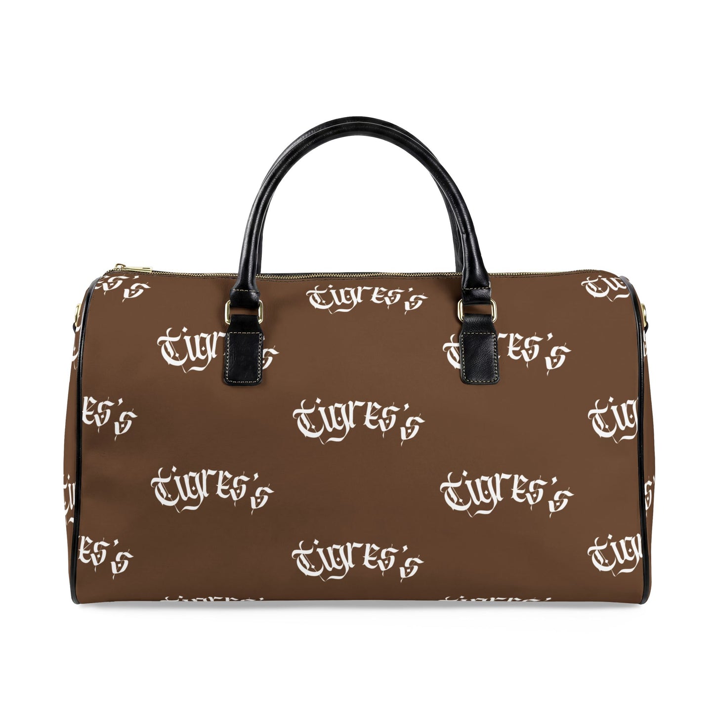 Leather Travel Bag — Monogram 'Tigres' Brown Duffle