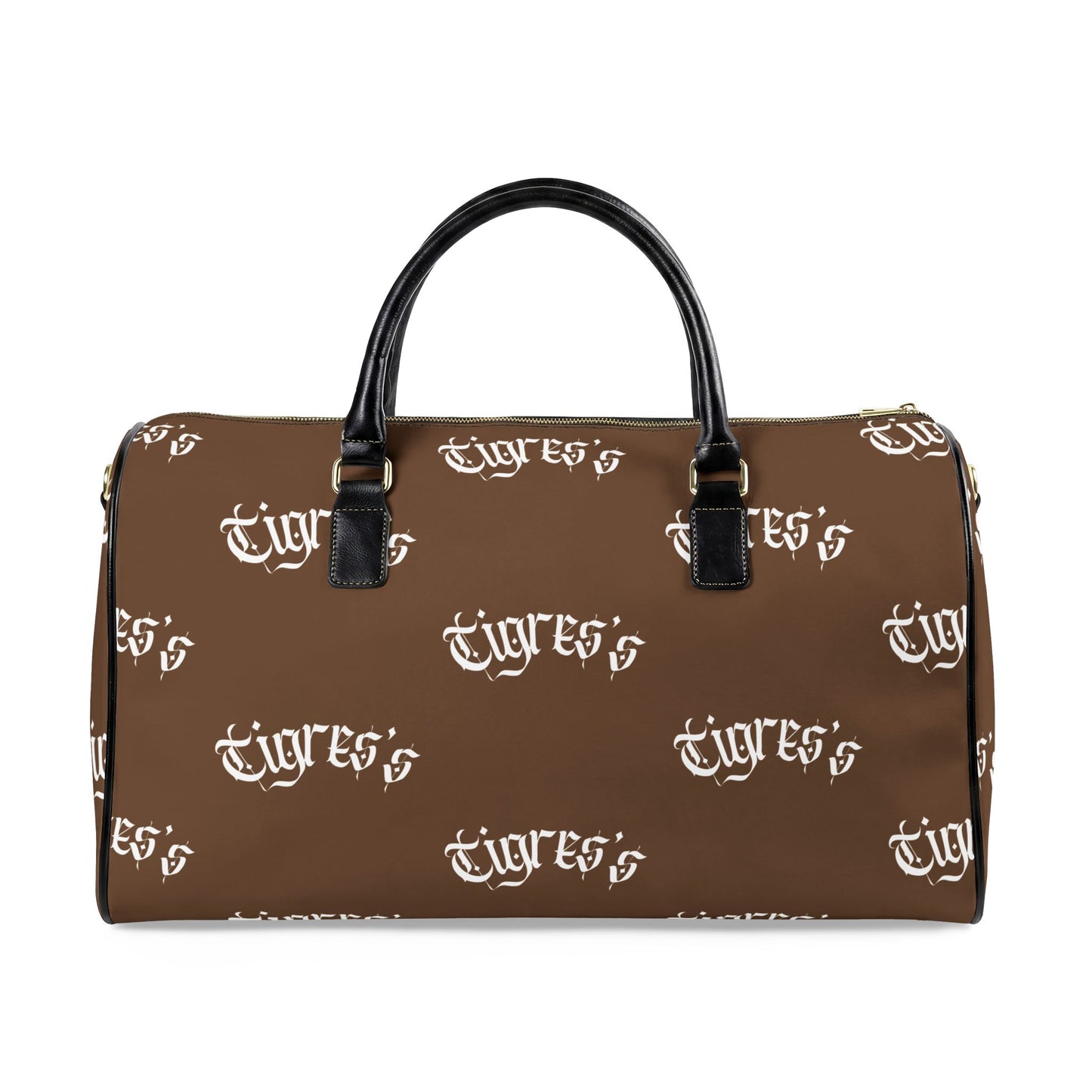 Leather Travel Bag — Monogram 'Tigres' Brown Duffle
