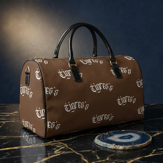 Leather Travel Bag — Monogram 'Tigres' Brown Duffle
