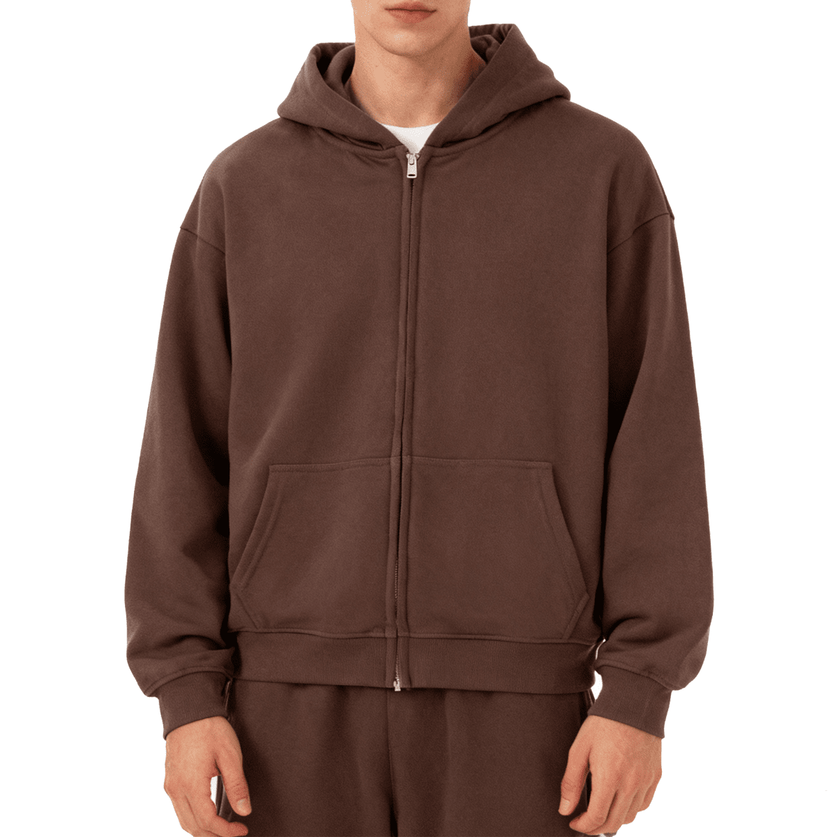Unisex Heavyweight Cropped Oversized Zip-Up Hoodie (460GSM)