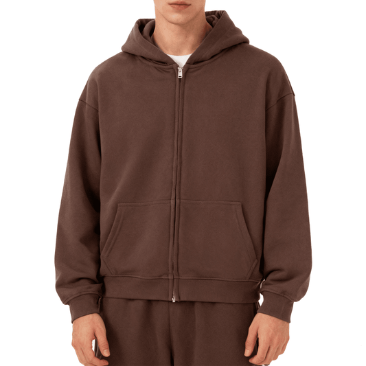 Unisex Heavyweight Cropped Oversized Zip-Up Hoodie (460GSM)