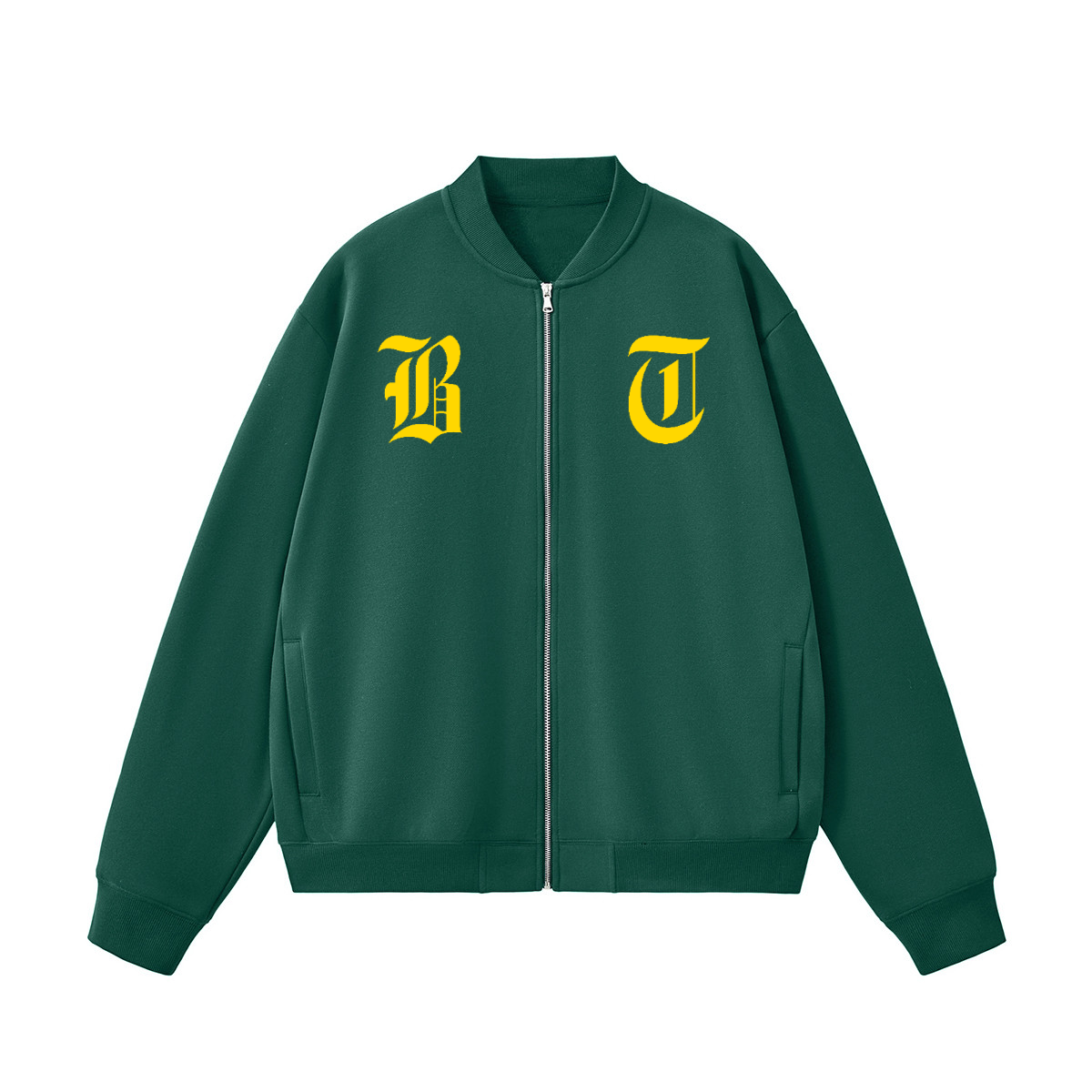 Unisex Fleece Zip-Up Baseball Jacket（360GSM）