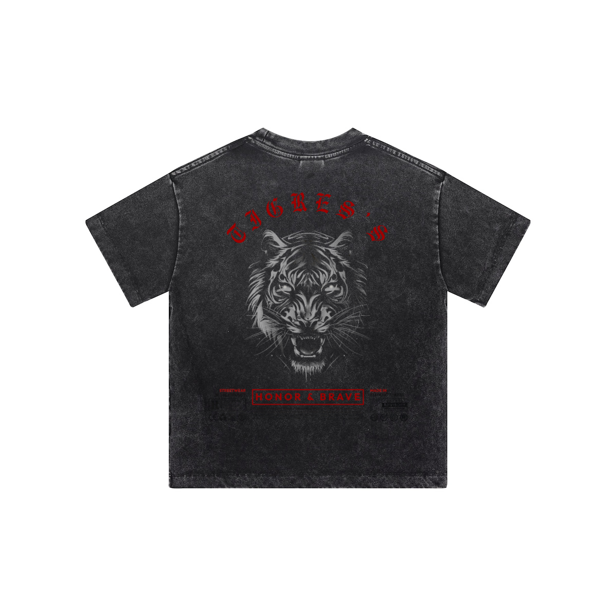 Streetwear Kids Vintage Washed T-Shirt(240GSM)