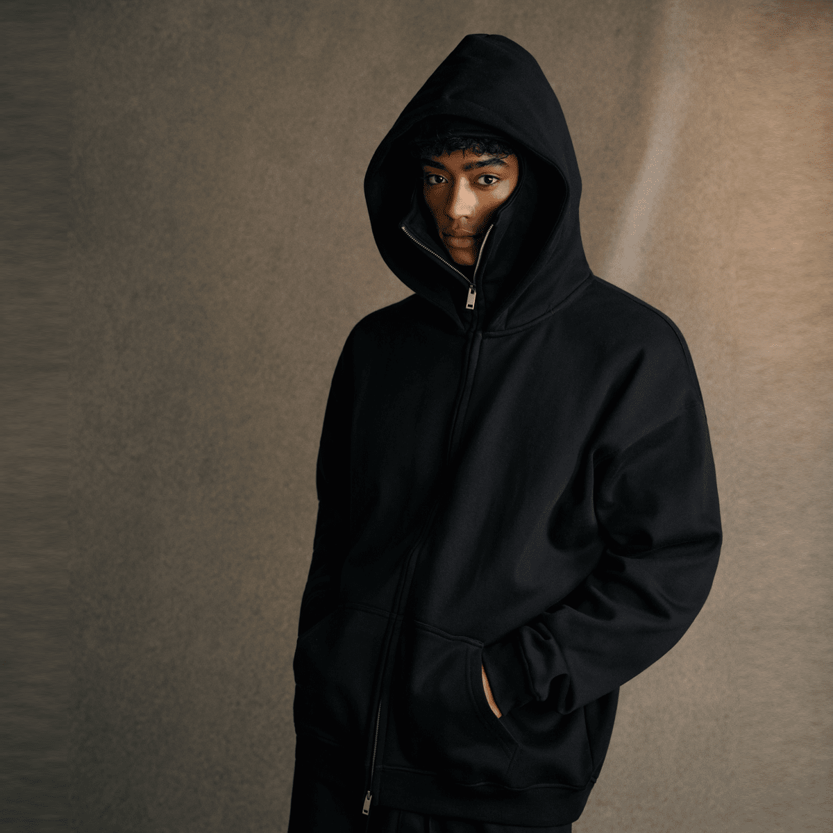 A8 Windproof Sports Zip-up Hoodie with Built-in Face Mask