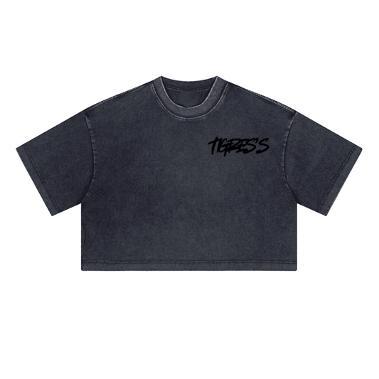 Heavyweight Washed Loose-Fit Cropped Crewneck T-Shirt (230GSM)