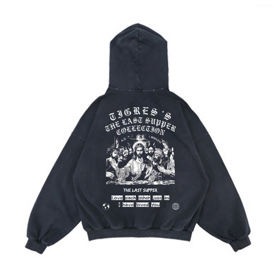 Heavyweight Reverse Pocket Design Distressed Hoodie (440GSM)