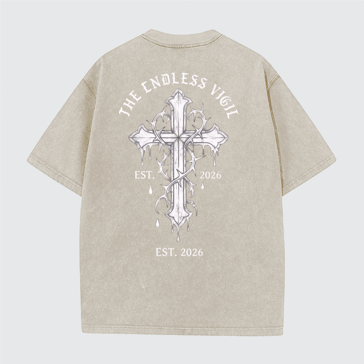 Unisex Vintage Snow Wash Cotton T-Shirt (230GSM)