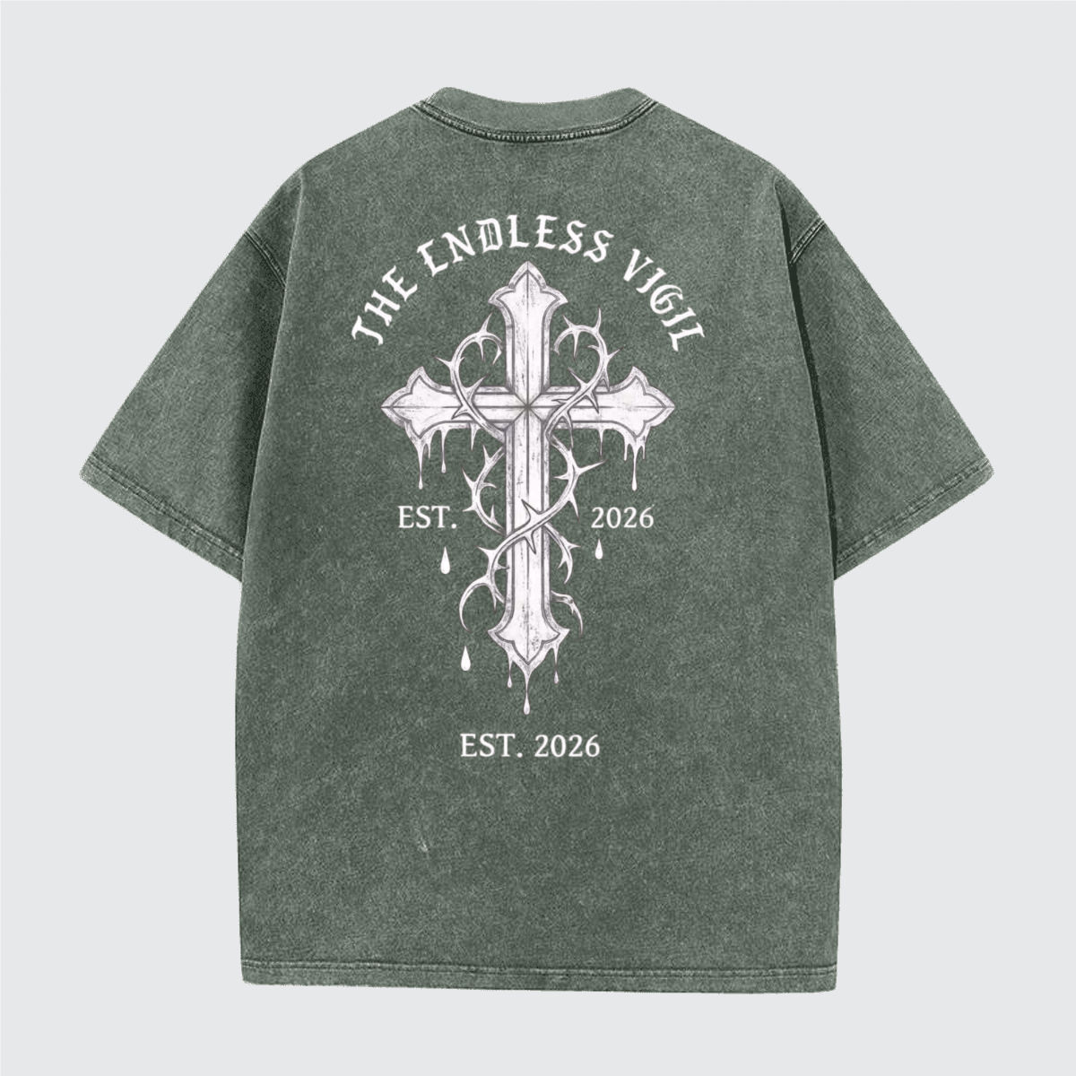 Unisex Vintage Snow Wash Cotton T-Shirt (230GSM)