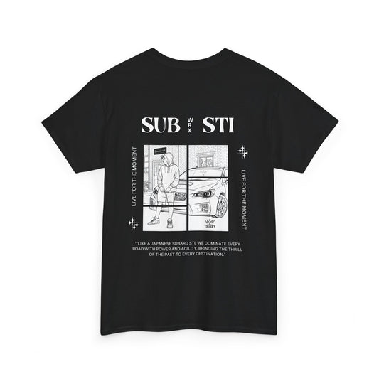 Camiseta negra diseño subaru