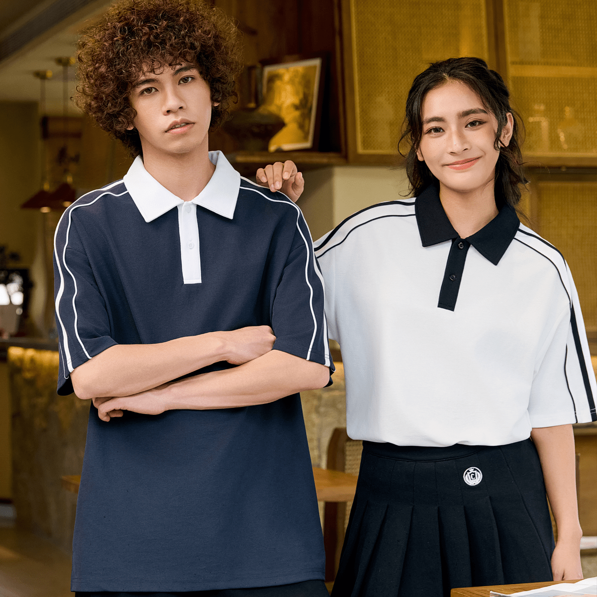 Unisex Contrast Collar Short-Sleeve Polo Shirt（240GSM）