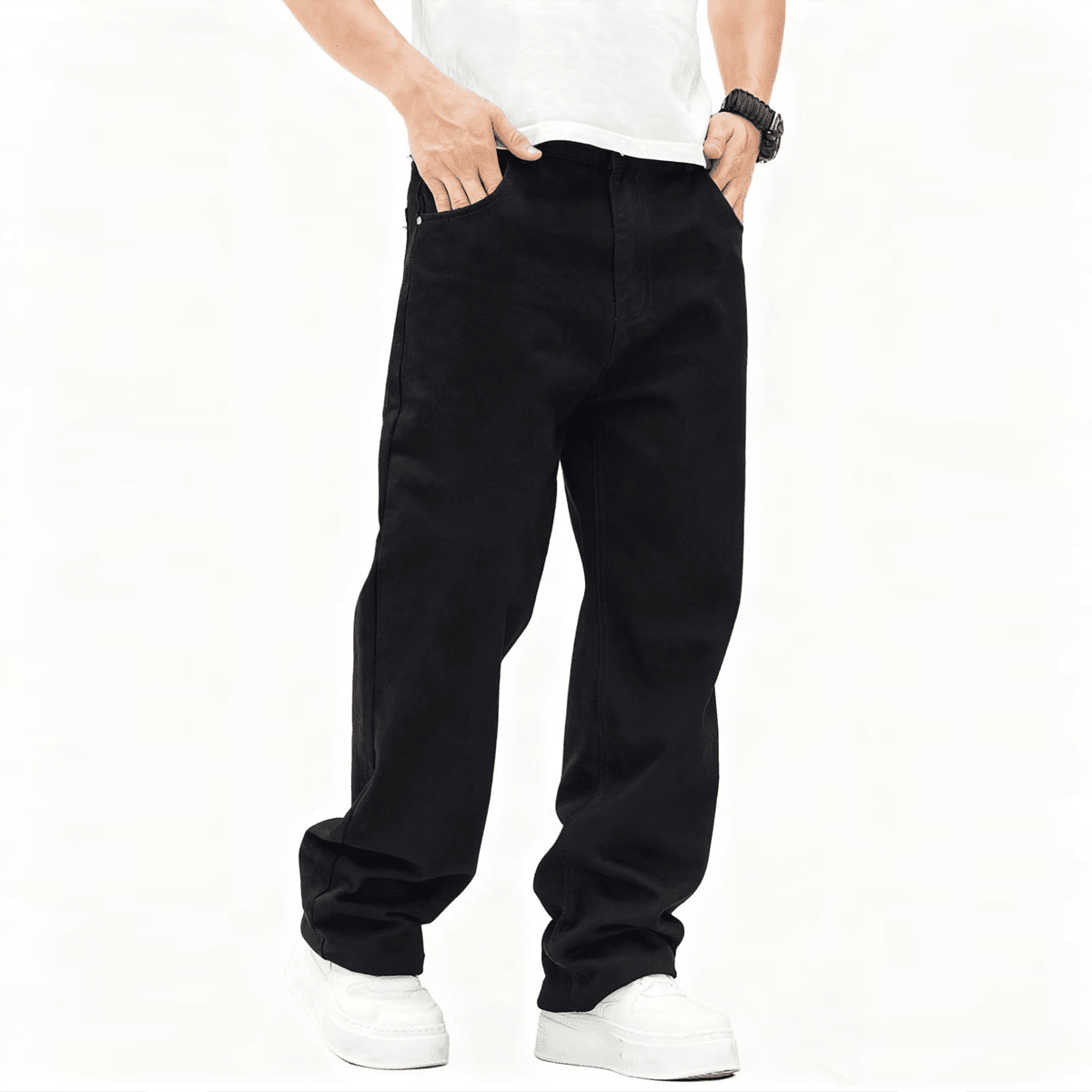 Unisex Relaxed Fit Straight-Leg Denim Jeans