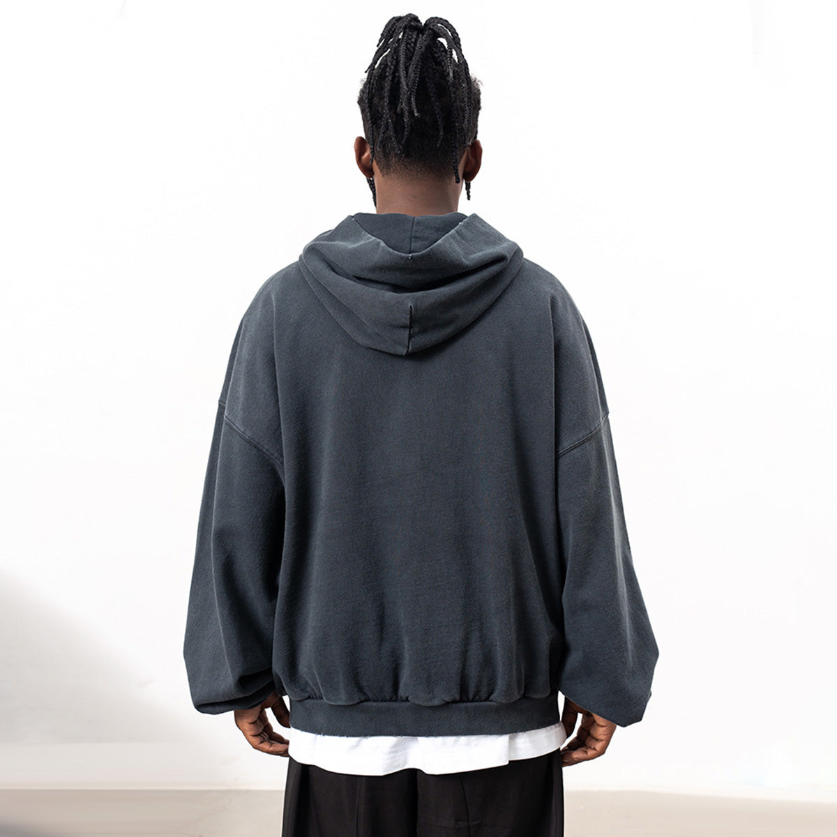 Heavyweight Reverse Pocket Design Distressed Hoodie (440GSM)