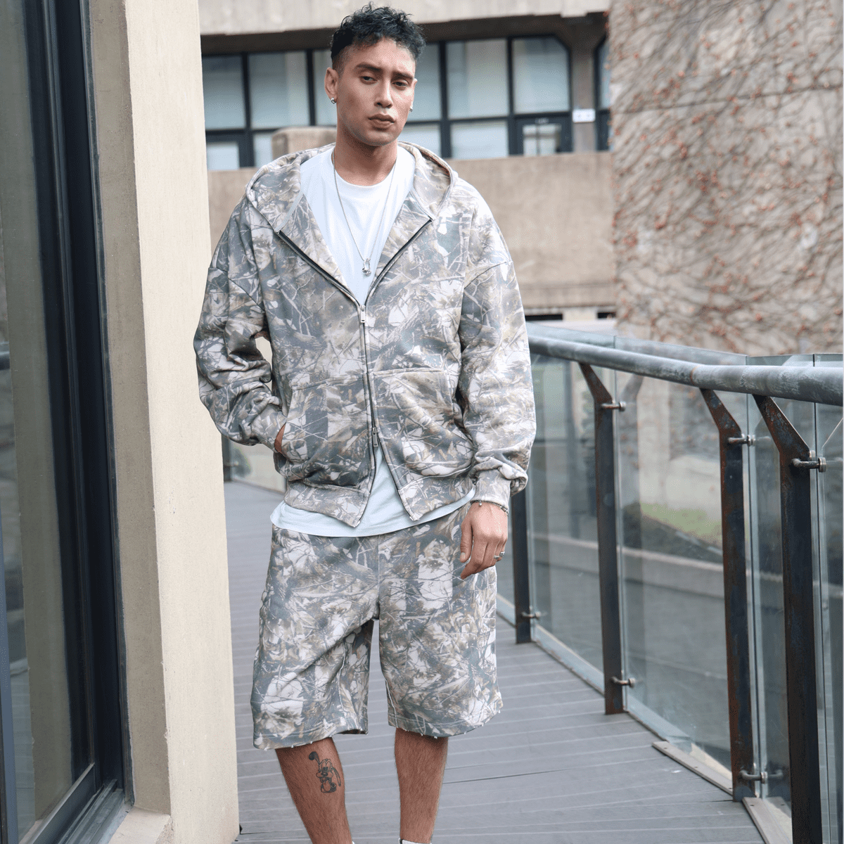 Unisex Heavyweight 100% Cotton French Terry Camo Shorts (400GSM)