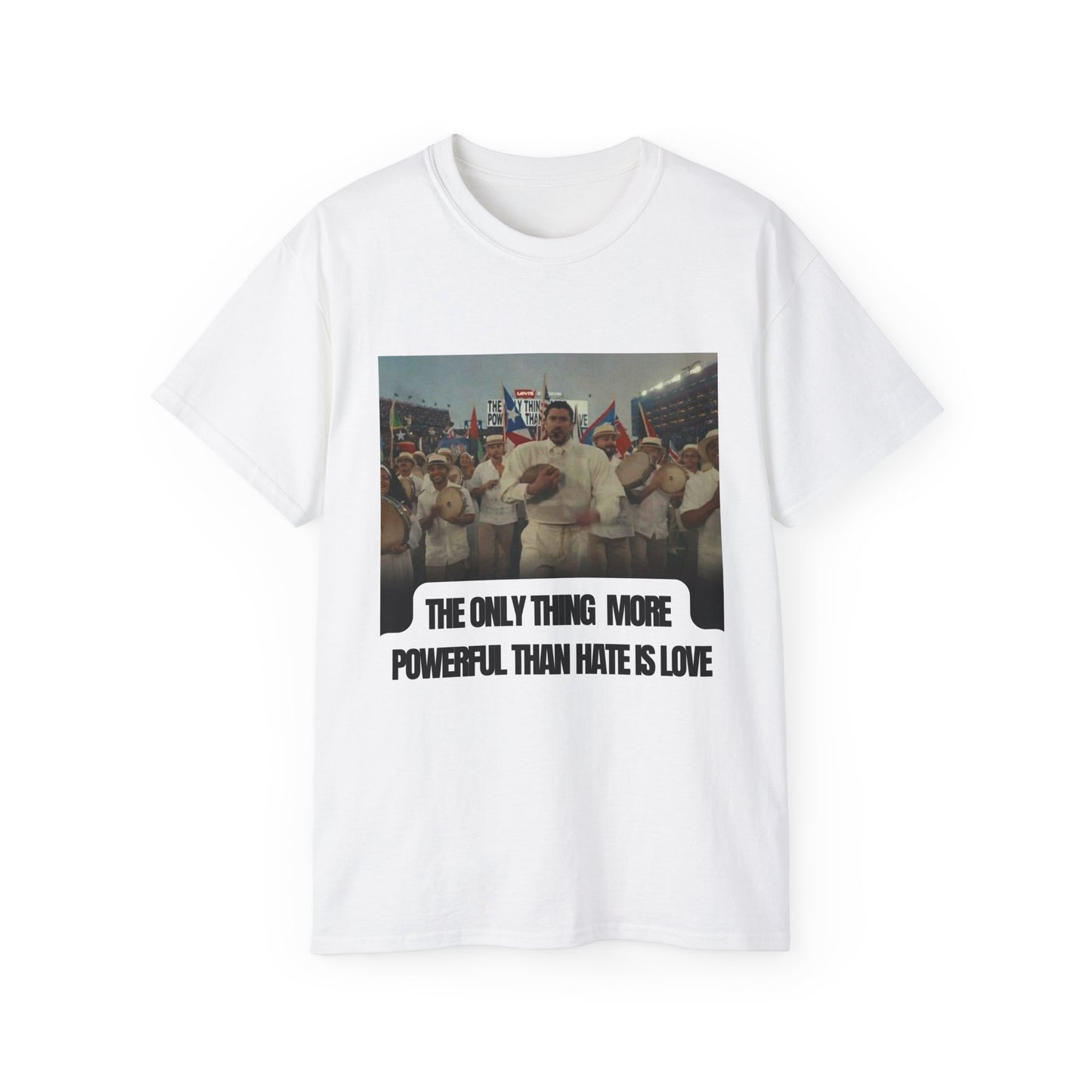"The Only Thing More Powerful Than Hate Is Love" bad bunny super ball