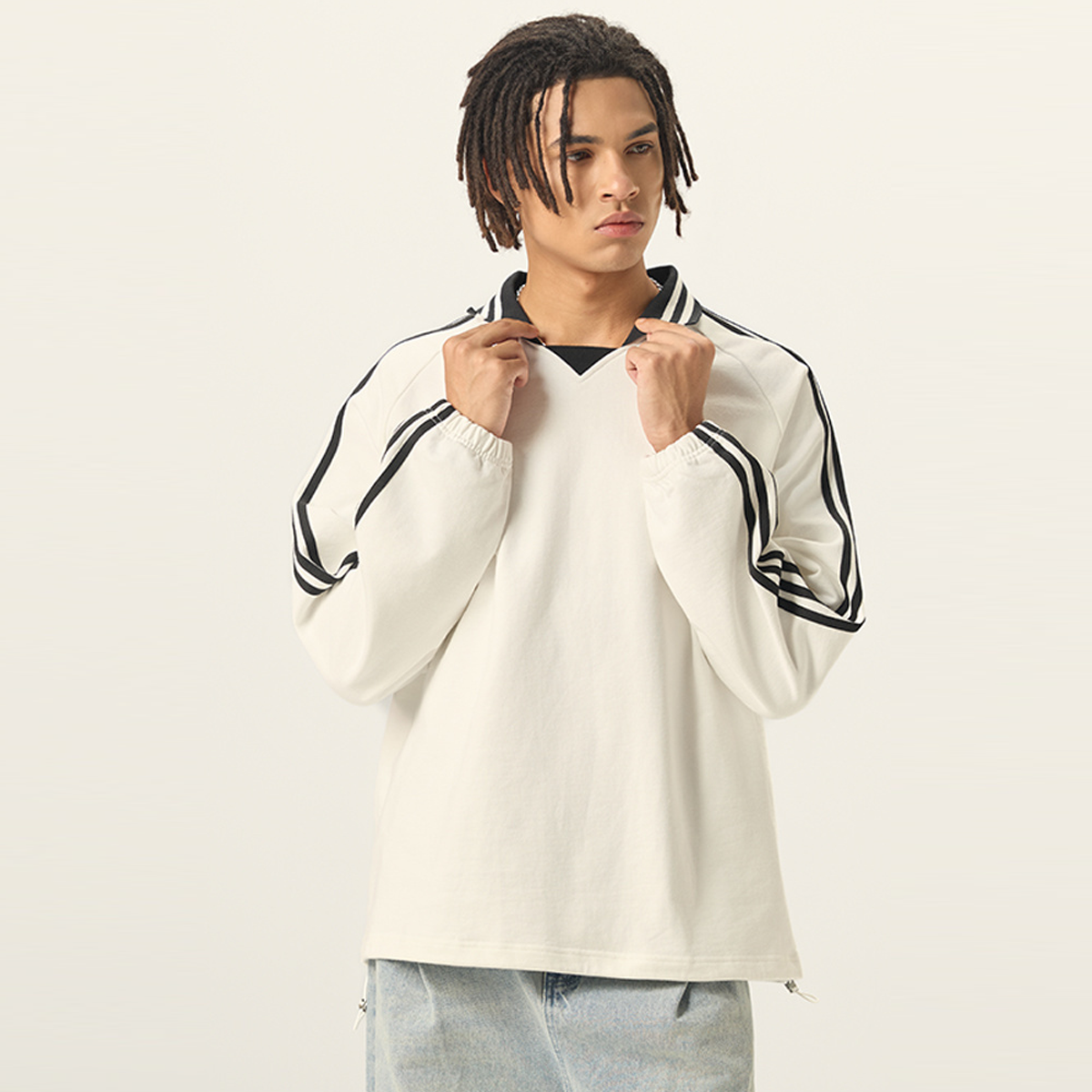 Unisex Heavyweight Contrast Collar Sweatshirt (380GSM)