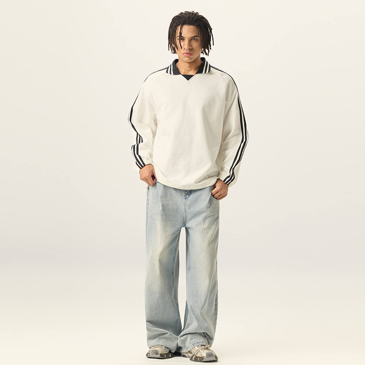 Unisex Heavyweight Contrast Collar Sweatshirt (380GSM)