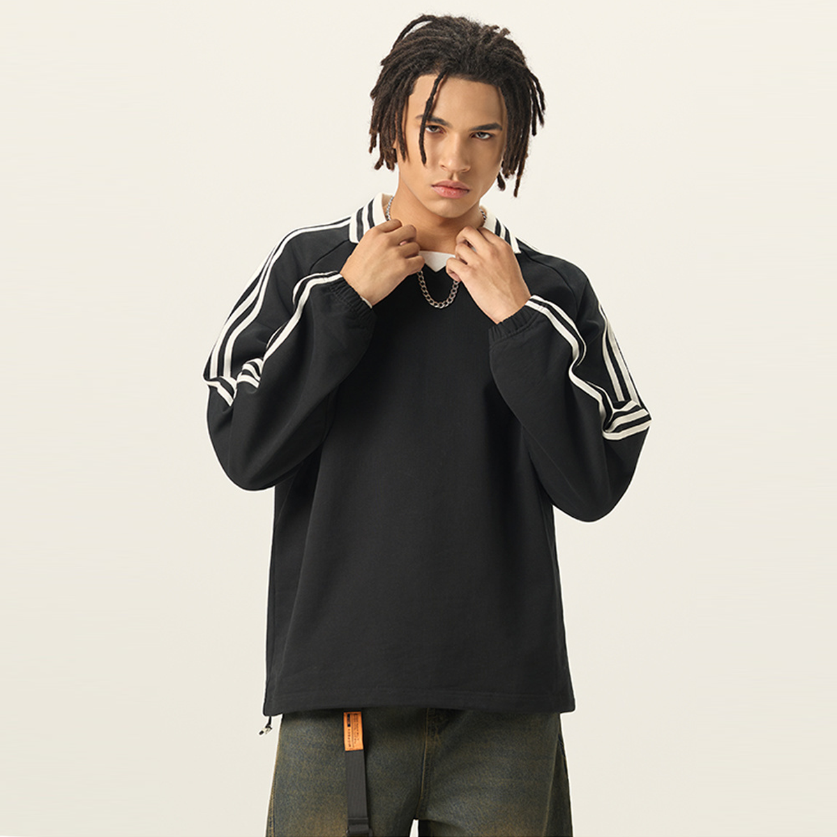 Unisex Heavyweight Contrast Collar Sweatshirt (380GSM)